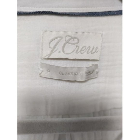 J.Crew Collared Long Sleeve Classic Chest Pocket Button Down Shirt White Size 10 - Picture 5 of 9
